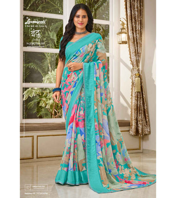 Laxmipati Indu N-2083 Blue Georgette Saree