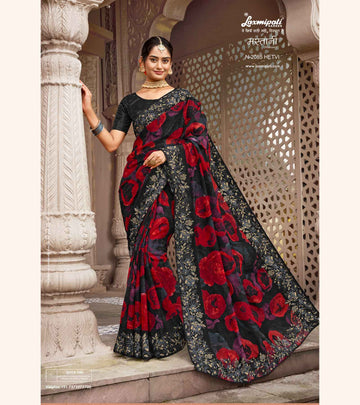 Laxmipati Mastani N-2085 Black Chiffon Saree