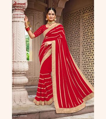 Laxmipati Mastani N-2088 Red Georgette Saree