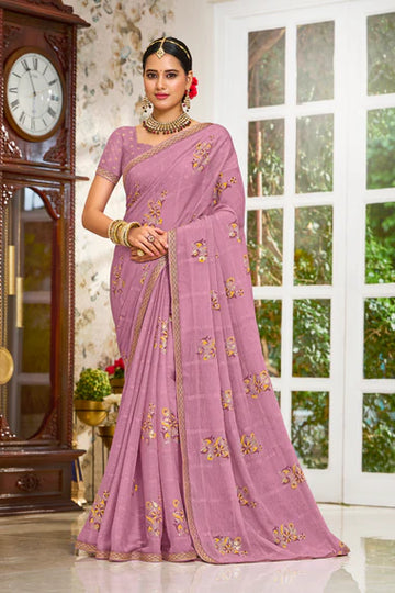 Laxmipati Zinal N-2109 Mauve Chiffon Saree