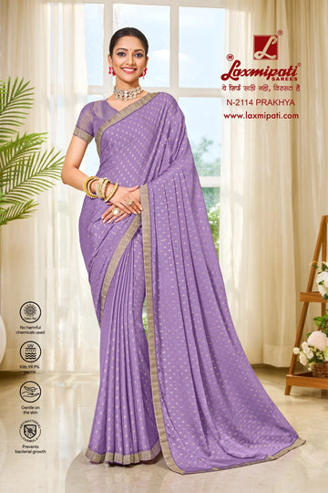 Laxmipati Ritika N-2114 Purple Satin Chiffon Saree