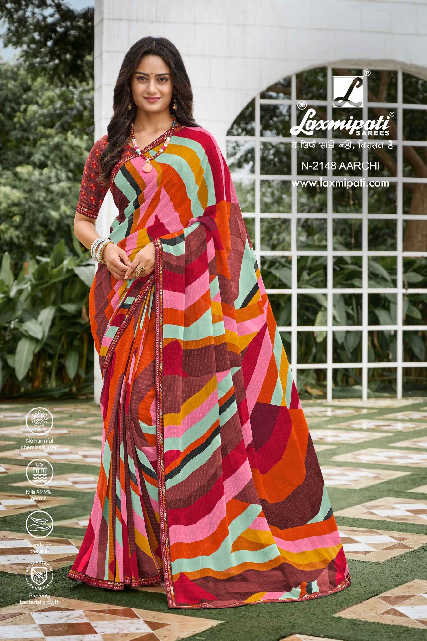 Laxmipati Diwani N-2148 Multicolor Georgette Saree