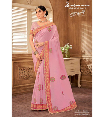 Laxmipati Chulbuli N-2151 Pink Silk Saree