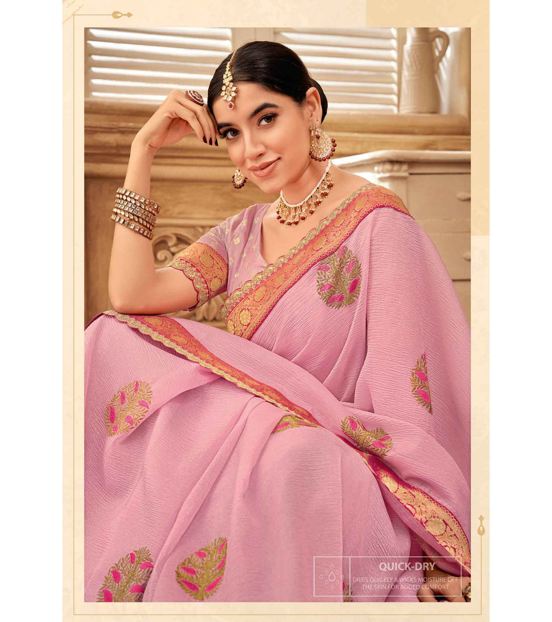 Laxmipati Chulbuli N-2151 Pink Silk Saree