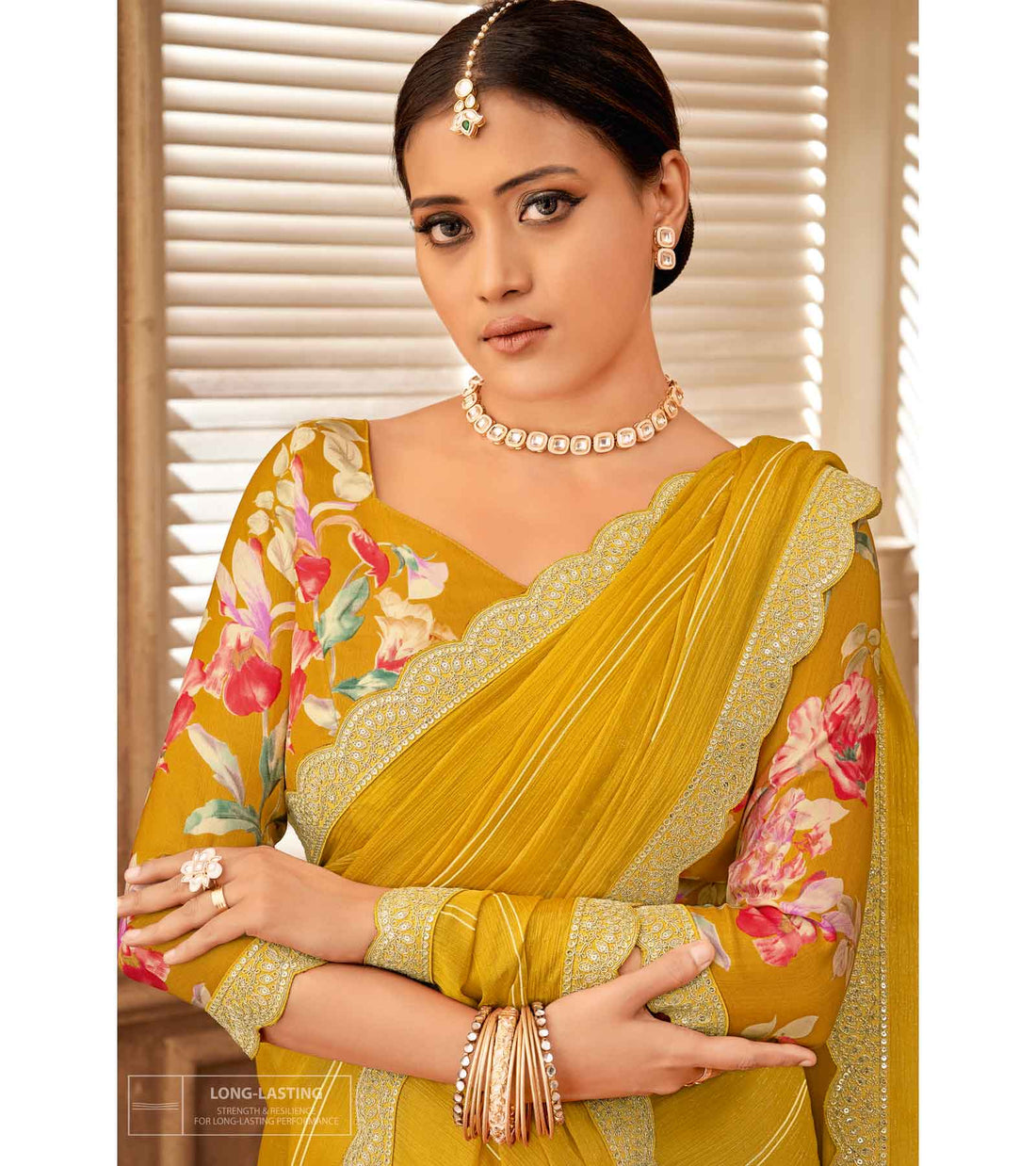 Laxmipati Chulbuli N-2158 Yellow Satin Saree