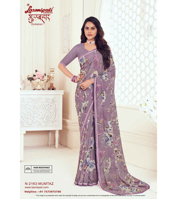 Laxmipati Gulbahar N-2163 Purple Georgette Saree