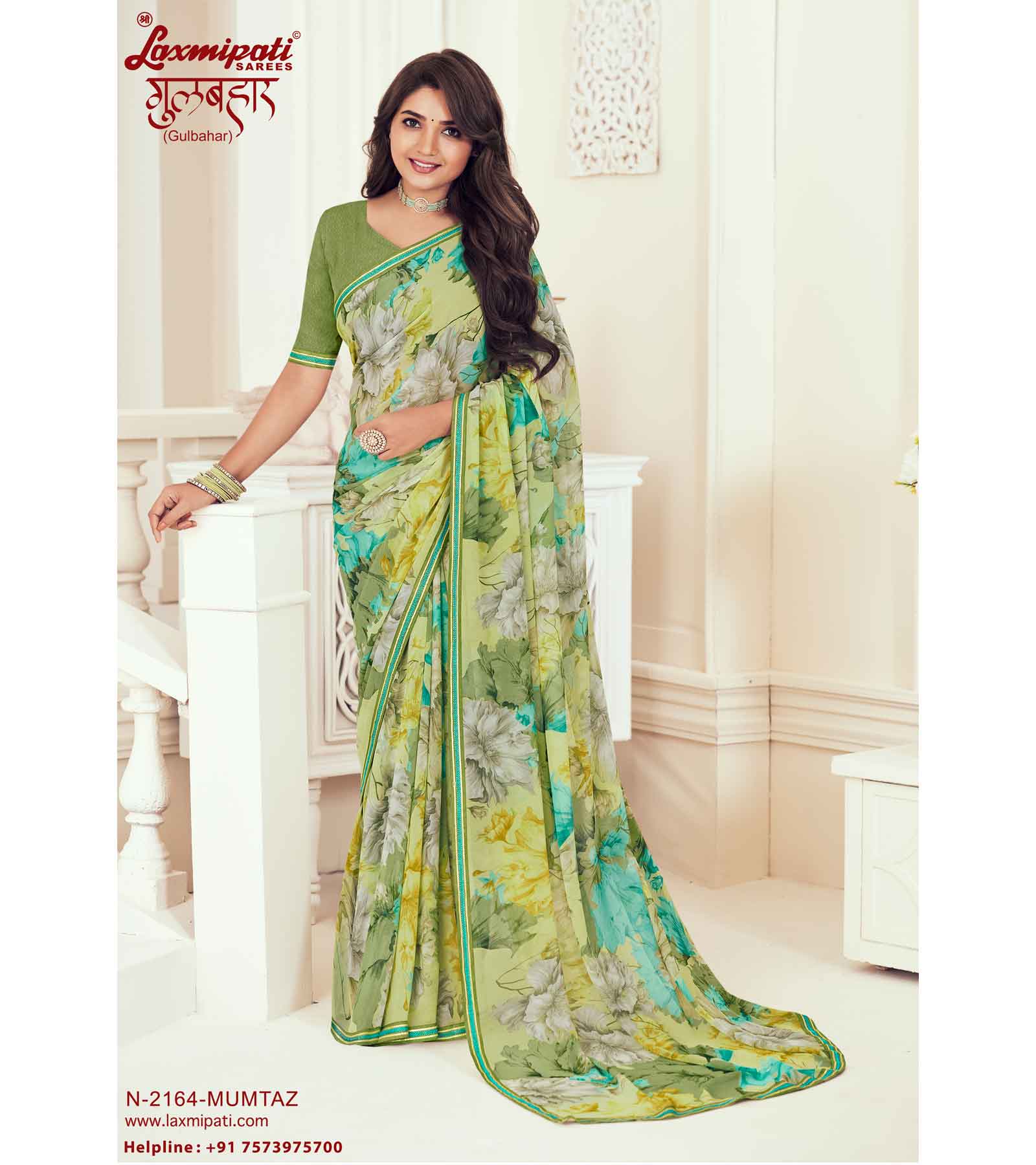 Laxmipati Gulbahar N-2164 Green Georgette Saree