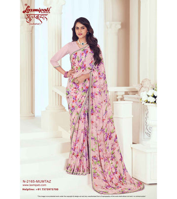 Laxmipati Gulbahar N-2165 Pink Georgette Saree