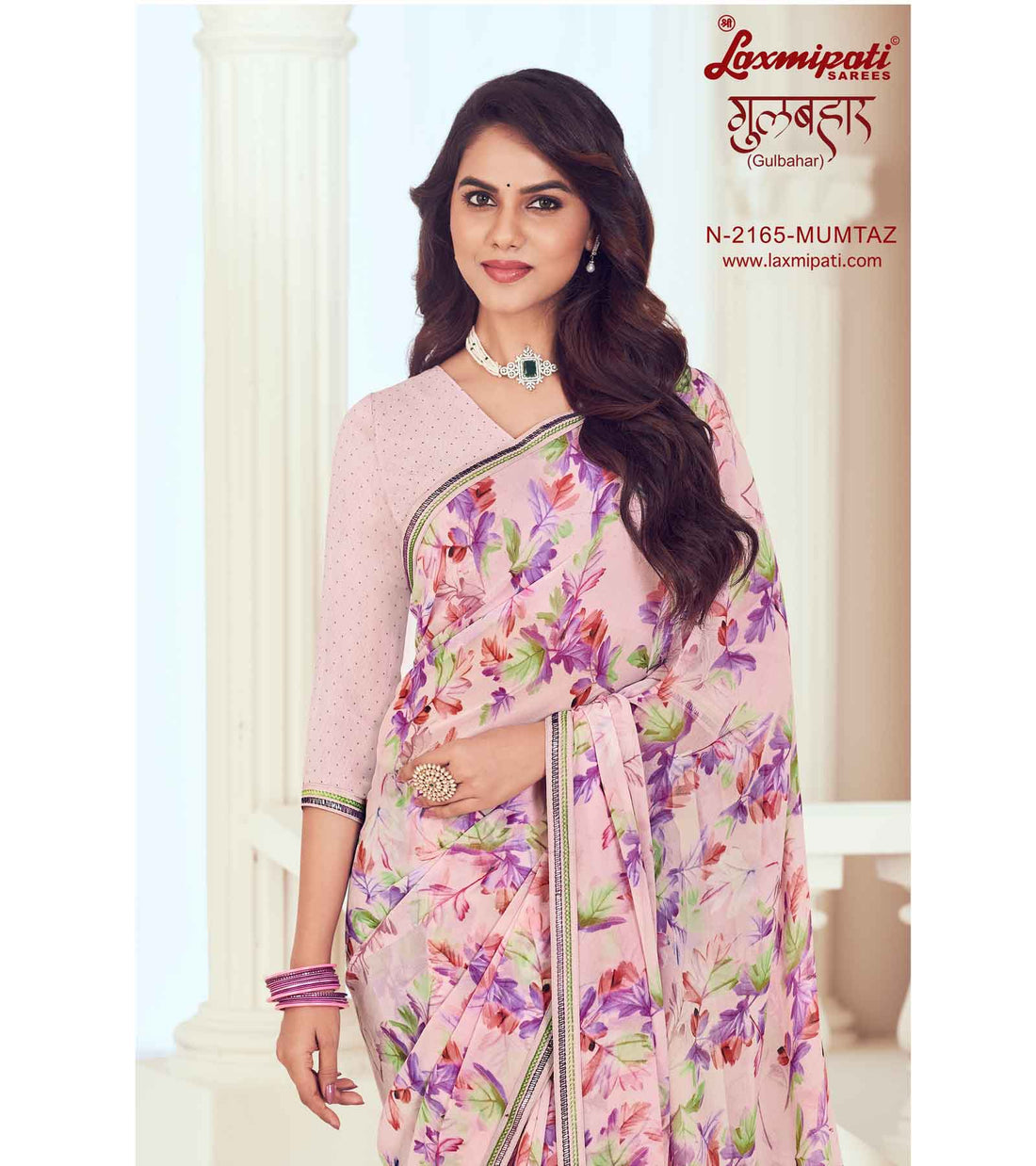 Laxmipati Gulbahar N-2165 Pink Georgette Saree