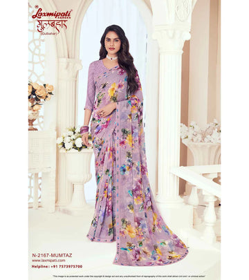 Laxmipati Gulbahar N-2167 Purple Georgette  Saree