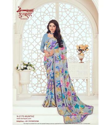 Laxmipati Gulbahar N-2170 Blue Georgette Saree