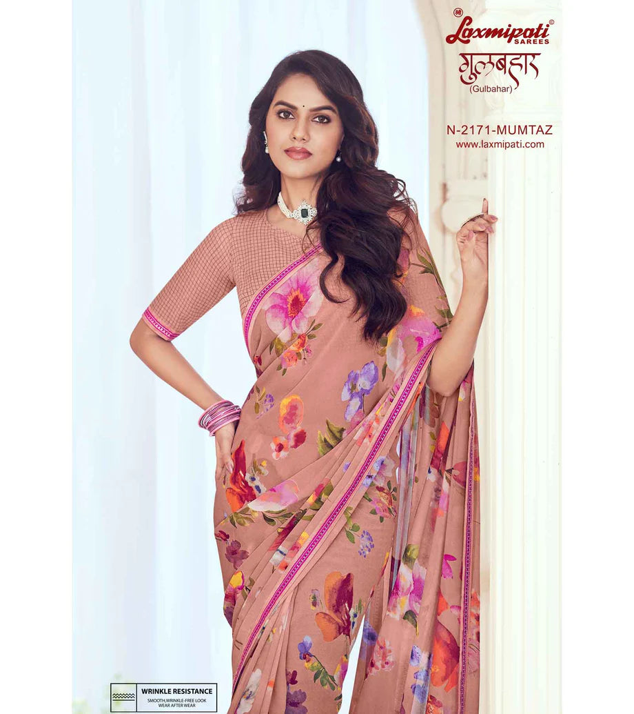 Laxmipati Gulbahar N-2171 Brown Georgette Saree