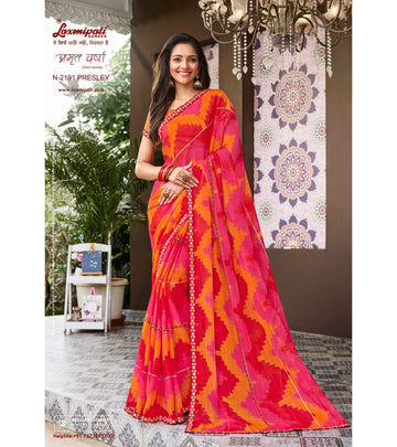 Laxmipati Amrit Varsha N-2191 Multicolor Chiffon Saree