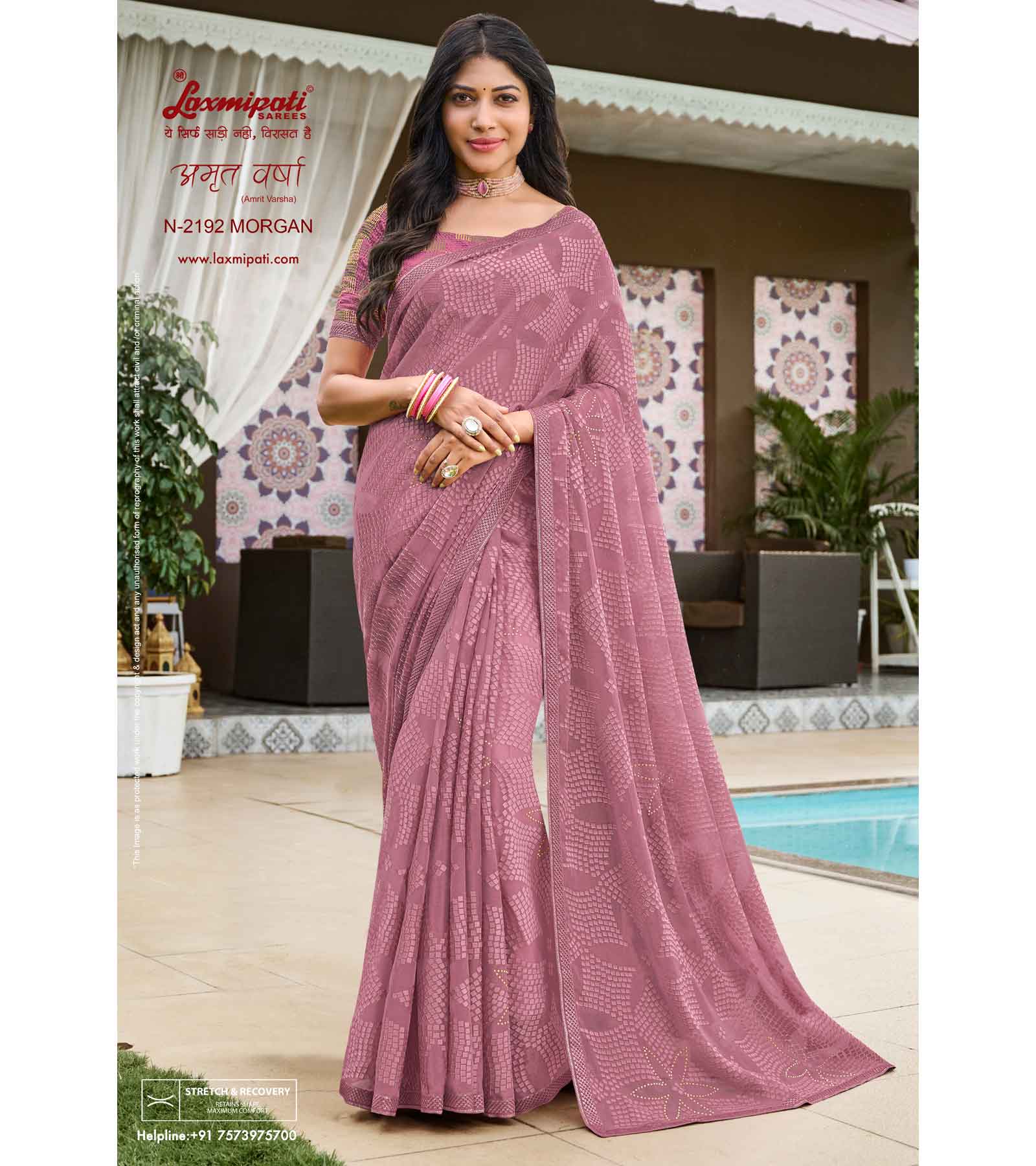 Laxmipati Amrit Varsha N-2192 Magenta Organza Saree