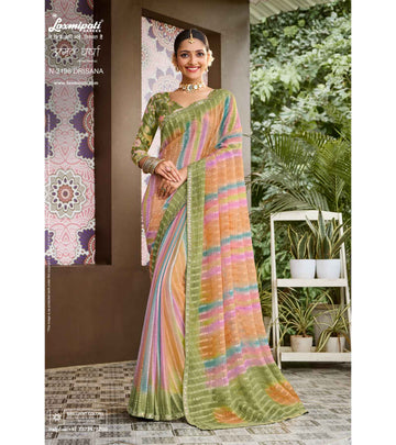 Laxmipati Amrit Varsha N-2198 Multicolor Chiffon Saree