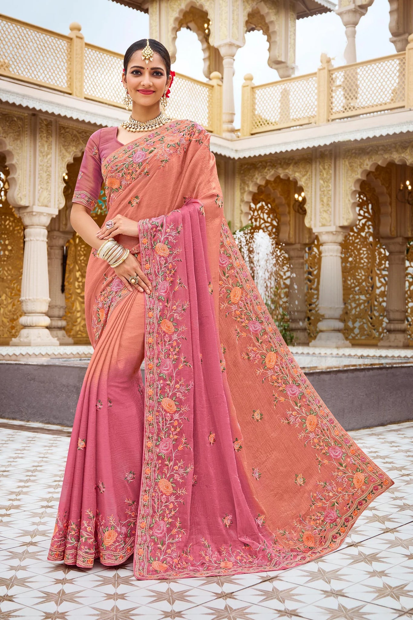 Laxmipati Malmal N-2222 Multicolor Satin Saree