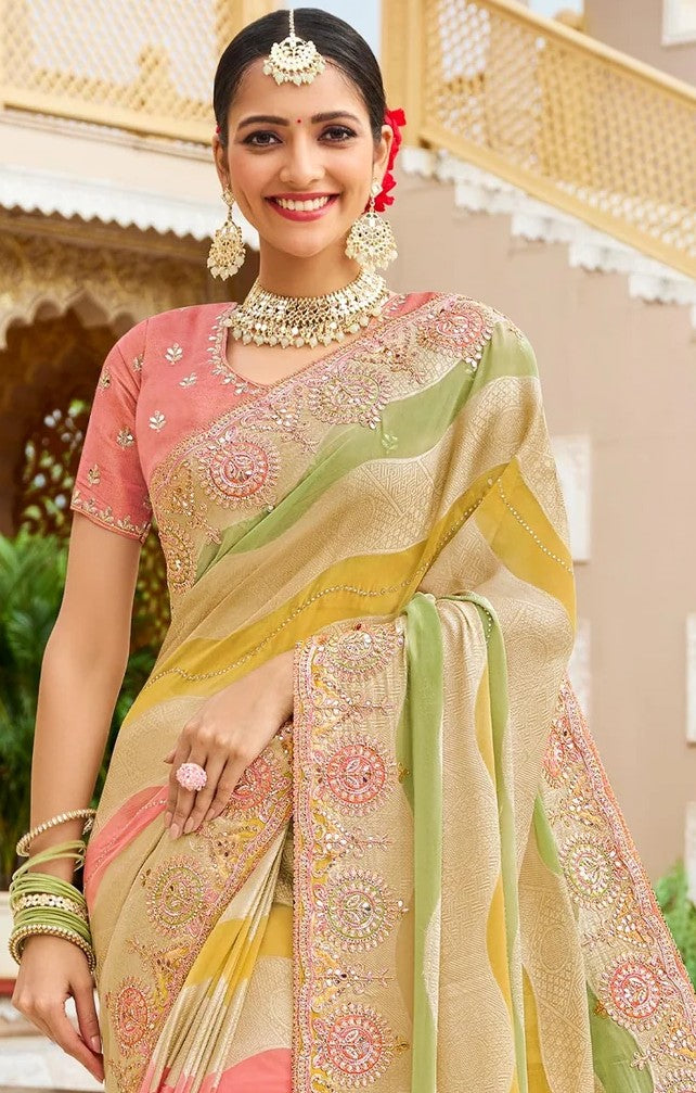 Laxmipati Malmal N-2226 Multicolor Viscose Jacquard  Saree