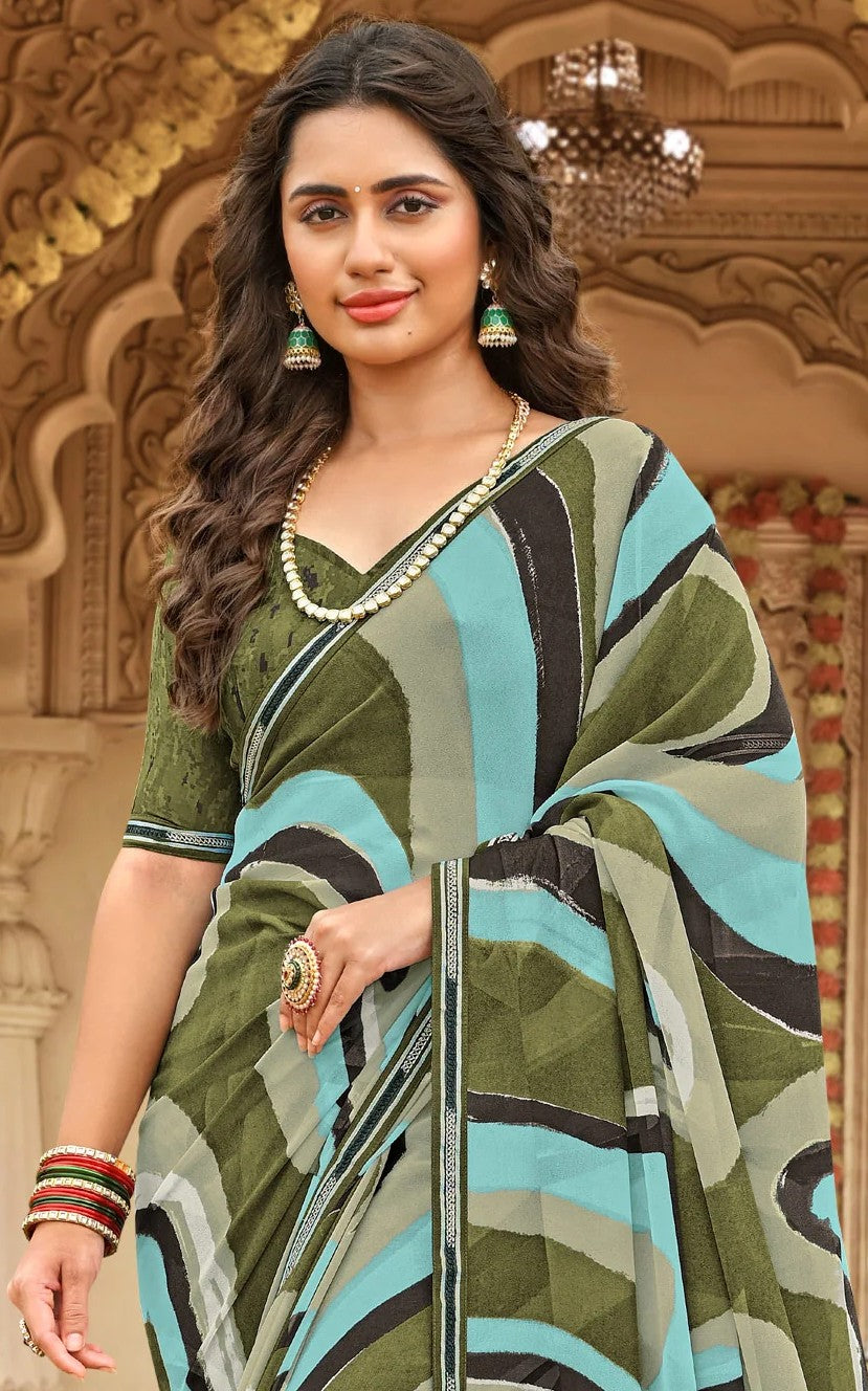 Laxmipati Dhan_Laxmi N-2259 Multicolor Georgette Saree