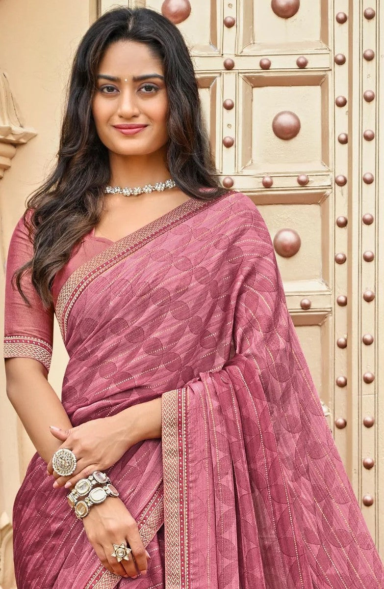 Laxmipati Dhan_Laxmi N-2274 Mauve Satin Chiffon Saree