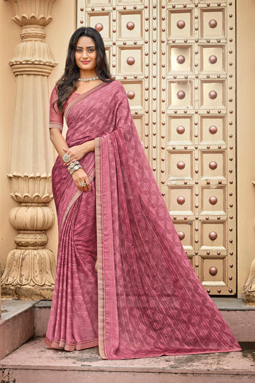 Laxmipati Dhan_Laxmi N-2274 Mauve Satin Chiffon Saree