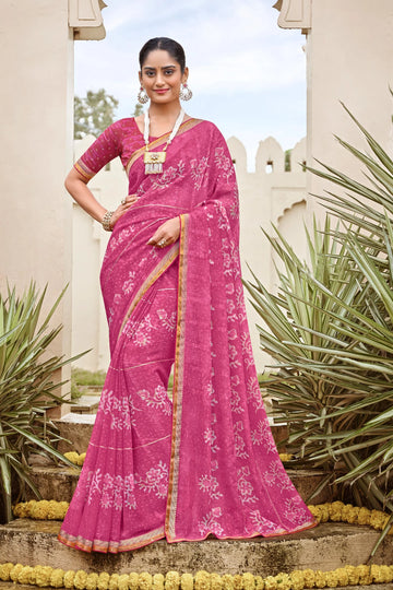 Laxmipati Dhan_Laxmi N-2280 Pink Chiffon Saree