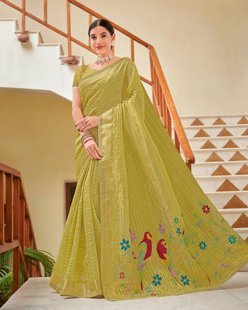 Laxmipati Man_Marzi N-2321 Green Nylon Saree