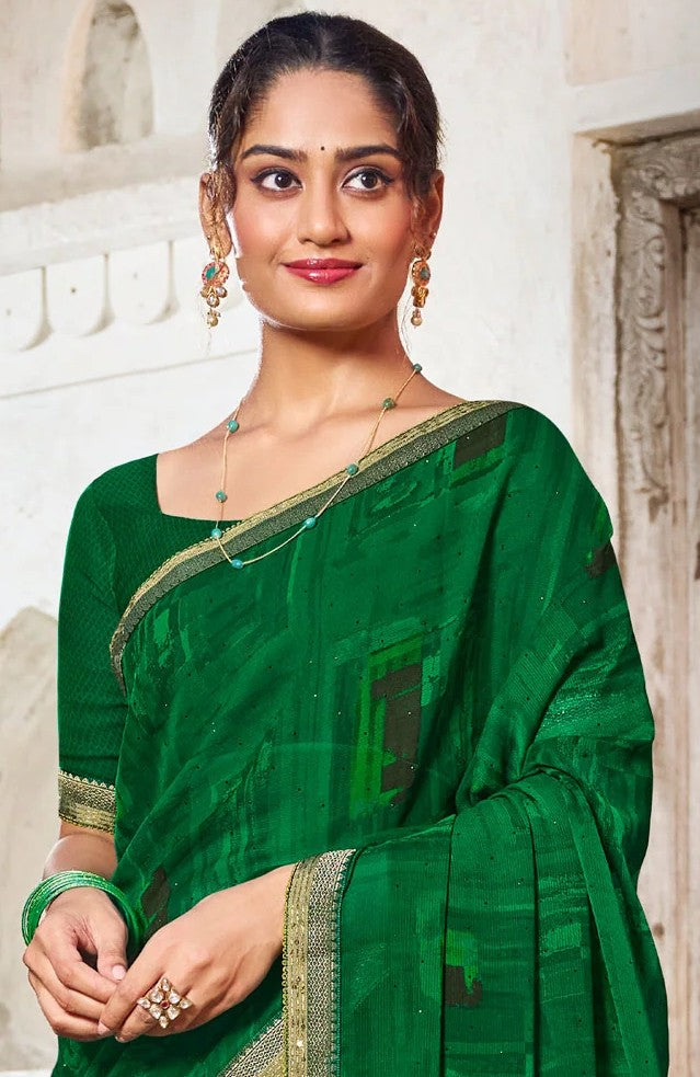 Laxmipati Zill Mill N-2342 Green Georgette Saree