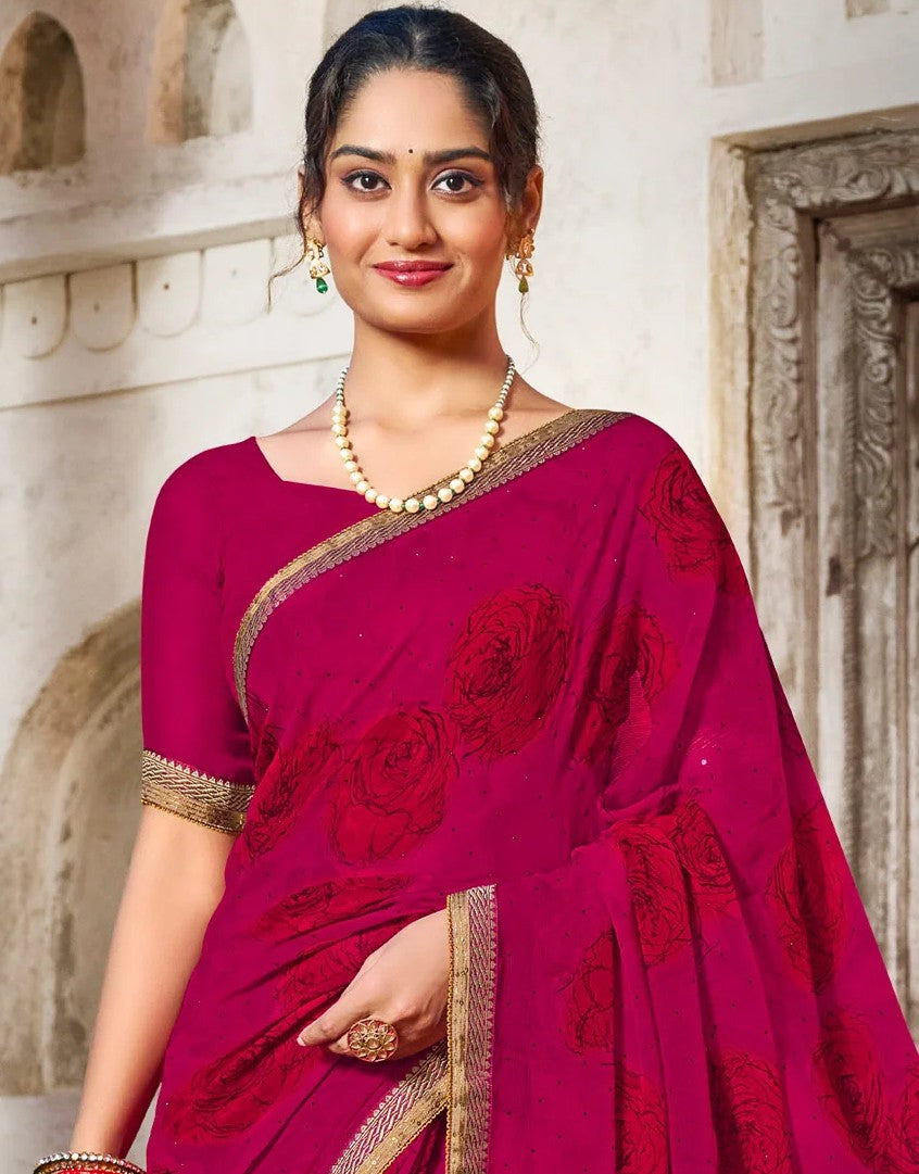 Laxmipati Zill Mill N-2345 Pink Georgette Saree