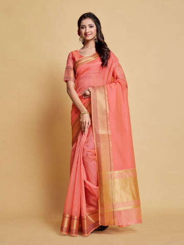 Ishika Fab Pink Organza Saree