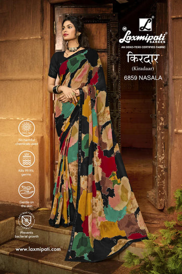 Laxmipati Kiradaar 6859 Multicolor Georgette Saree