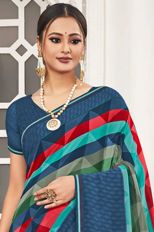 Laxmipati Priya 13815 Multicolor Georgette Saree